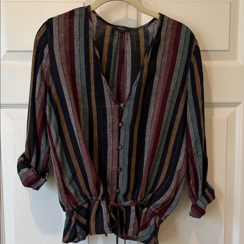 Rails Multicolor Striped Button-Up Blouse